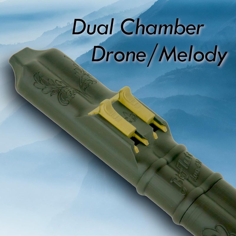 BáFlute BAFlute Native American Style Drone Flute, 432hz Double Chamber Drone Flute, 3D Printed, Black, Key of A - Image 4